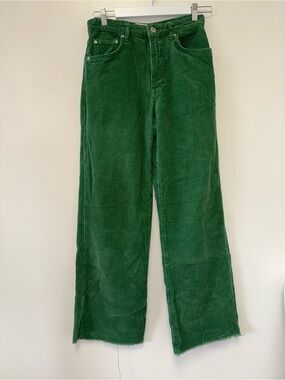 Stradivarius (6) Green Corduroy Straight Leg Pants